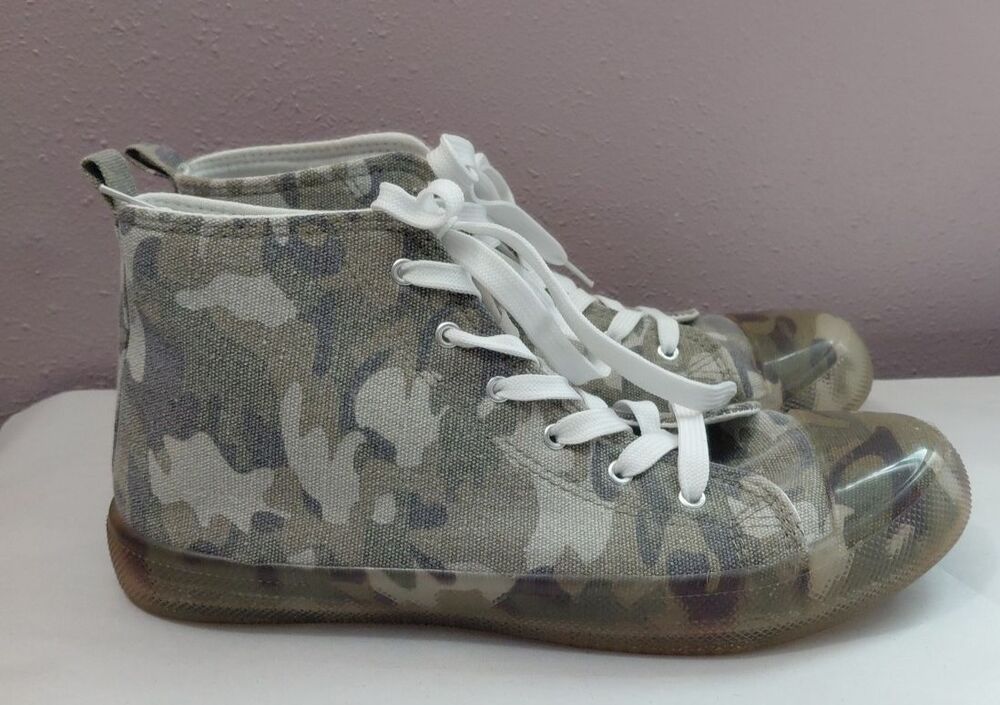 Vintage Havana High Top Sneakers Rewind Army Camo Print Size 10 Lace Up - Picture 2 of 8